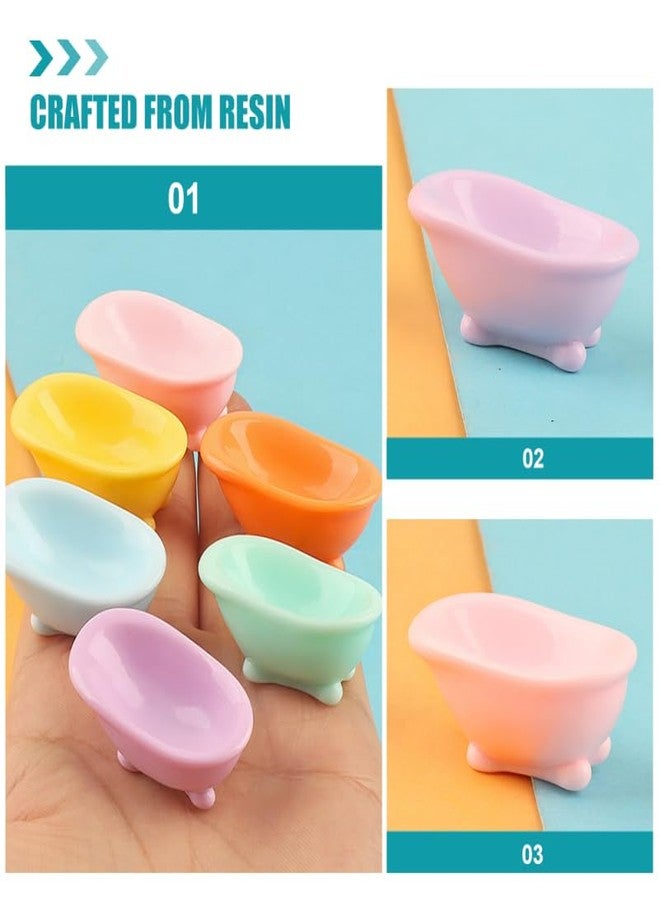 Vaguelly 8pcs Bathtub Micro Landscape Mini Bathtub Model Bathroom Soap Dish Hamster Bathtub Simulation Bathtub Dollhouse Decoration Accessories Ornament Doll House Resin Small Bathtub - Image 5