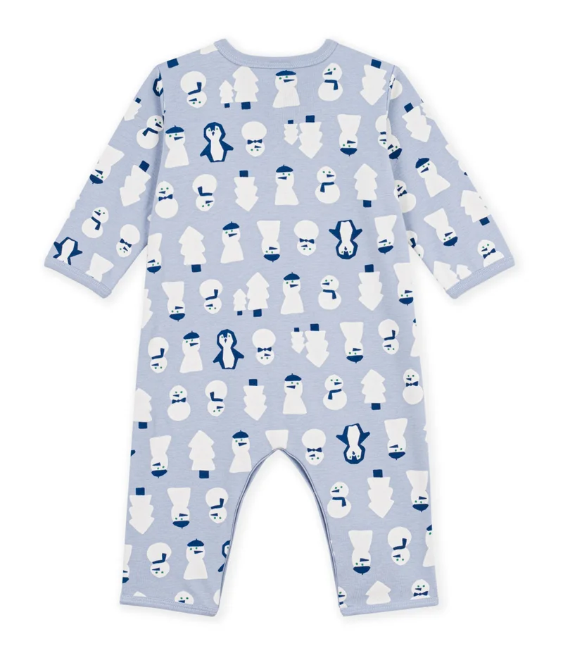 بيتي باتو Babies' Footless Snowman Print Cotton Pyjamas