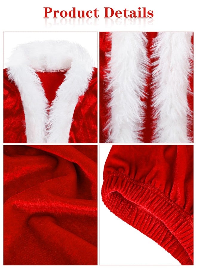 SOMSOC 8 Pieces Child Santa Costume Set Cosplay Deluxe Plush Xmas Boy’s Santa Suit Outfit for Kids Cosplay Party, 11-12 Years - Image 4