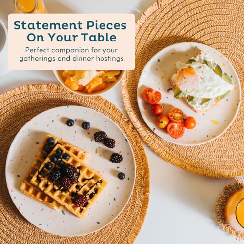 Nook Theory 4 Pack Reusable Bamboo Plates - Non-Toxic Toddler and Kids Plate, Dishwasher Safe, Not Microwavable Dinnerware (Celebration 8") - Image 3