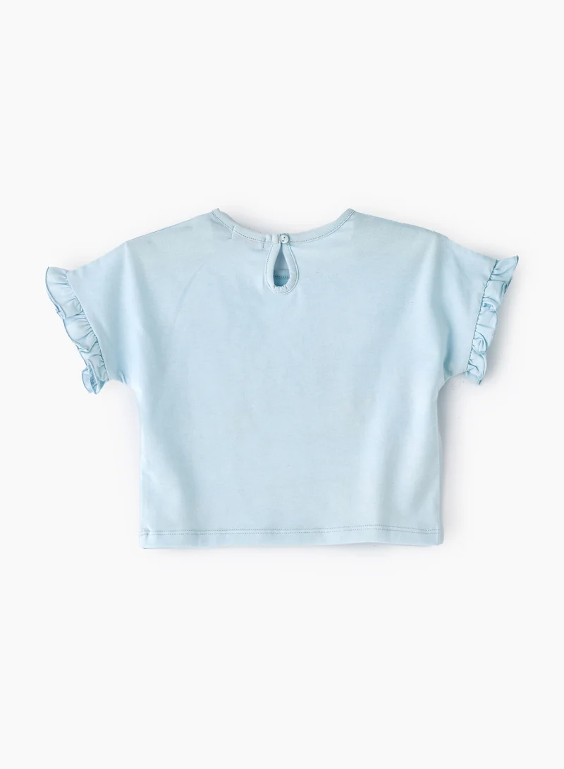 جيلين Girls Light Blue "Cute Girl" T-shirt