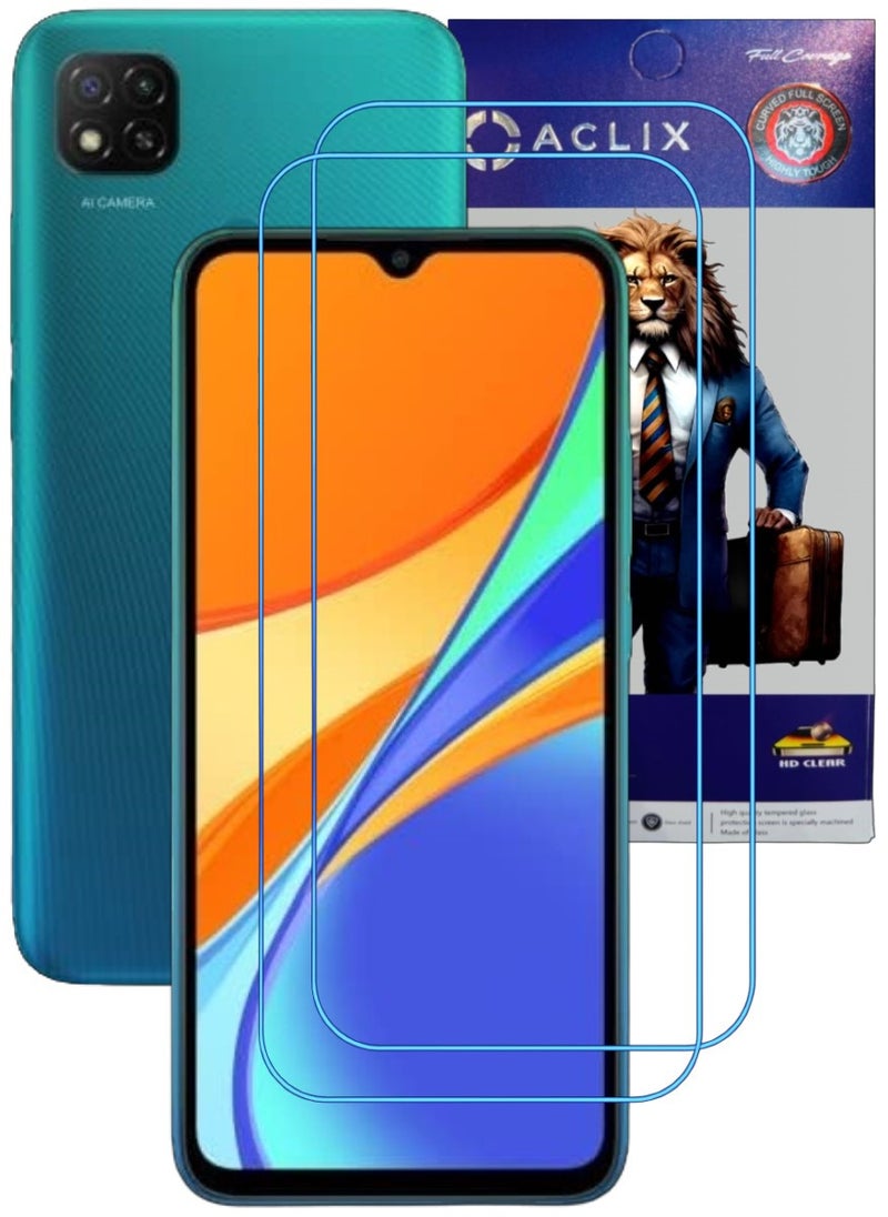 ACLIX 2 Pieces Antistatic ESD Dustproof Premium Quality High Definition Clear Tempered Glass Screen Protector Designed For Xiaomi Redmi 9C - Image 1