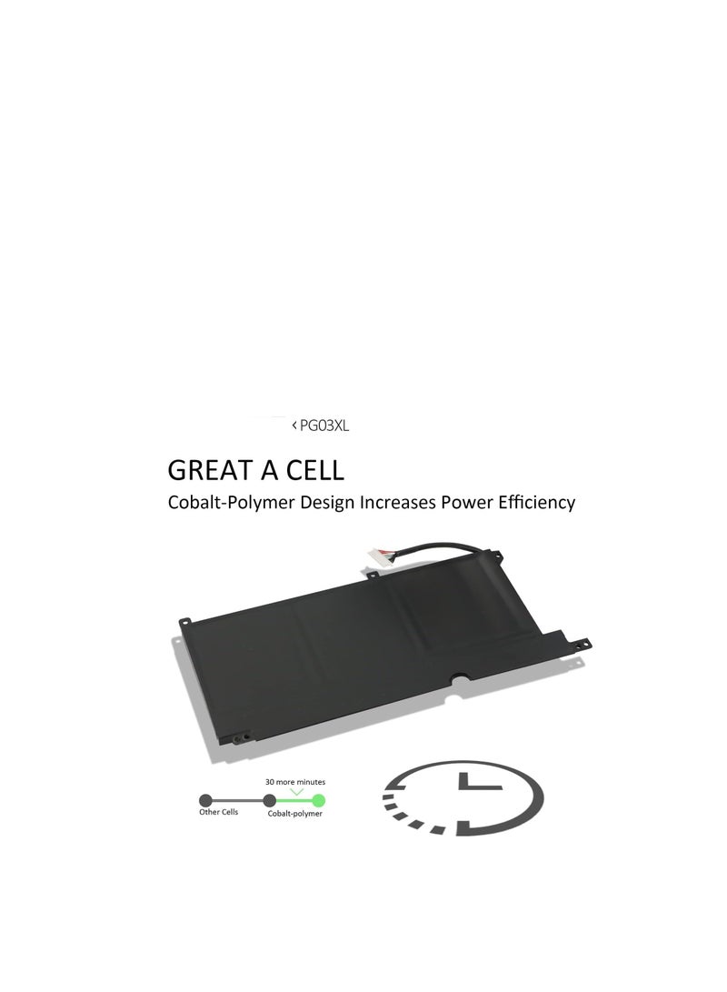 Terabyte بطارية 11.55 فولت 52.5 واط/3 خلايا PG03XL HSTNN-DB9G L48430-2B2 متوافقة مع HP Pavilion Gaming 15-dk0xxx 15-dk1xxx - Image 5