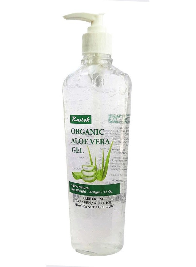 Raslok Aloe Vera Gel | Pure & Natural Aloe Gel | For Moisturizing Face Skin & Hair Care | Durable Moisturizing Hydrating Soothing Non-Sticky - 13 oz - 370gm (Natural) - Image 1