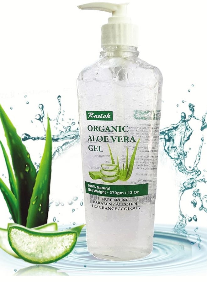 Raslok Aloe Vera Gel | Pure & Natural Aloe Gel | For Moisturizing Face Skin & Hair Care | Durable Moisturizing Hydrating Soothing Non-Sticky - 13 oz - 370gm (Natural) - Image 2