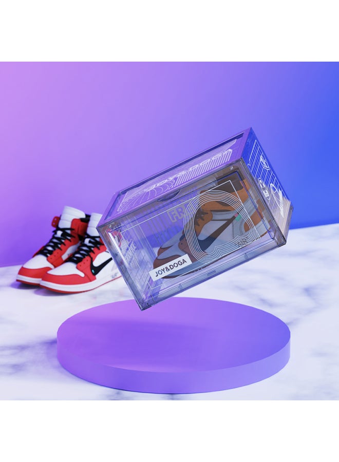 Joy&doga Transparent Shoe Box, Dust-proof And Anti-oxidation, Sneaker Storage Box, Internet-popular Gray, Semi-transparent Pet, Stackable, Blink Style - Image 1