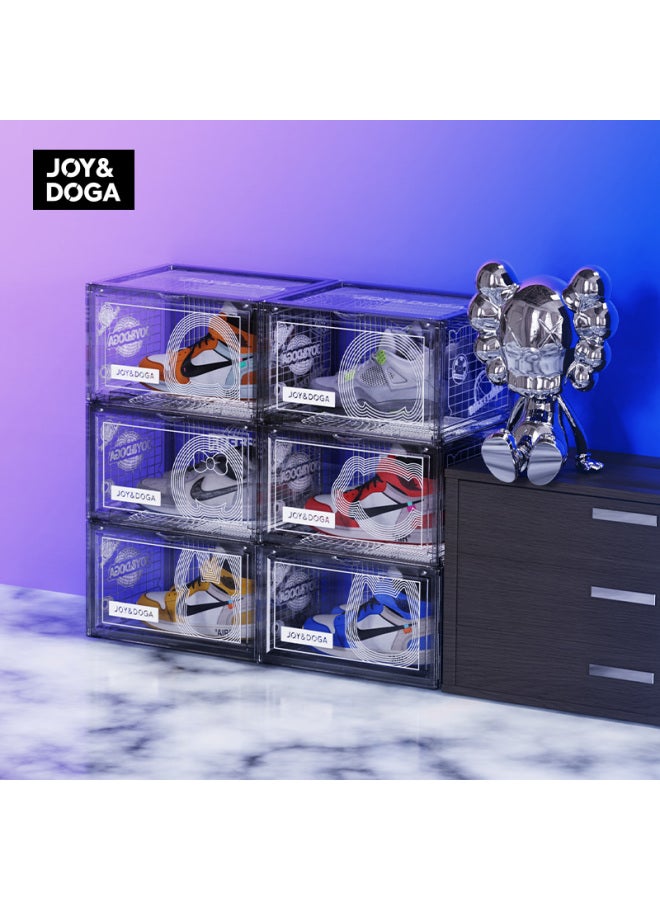 Joy&doga Transparent Shoe Box, Dust-proof And Anti-oxidation, Sneaker Storage Box, Internet-popular Gray, Semi-transparent Pet, Stackable, Blink Style - Image 3