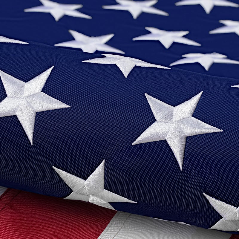 DANF FLAG American Flag 5x8 ft: Long Lasting US Flag, Heavy Duty Nylon, Embroidered Stars, Sewn Stripes, Brass Grommets, UV Protection Perfect for Outdoors! USA Flag - Image 1