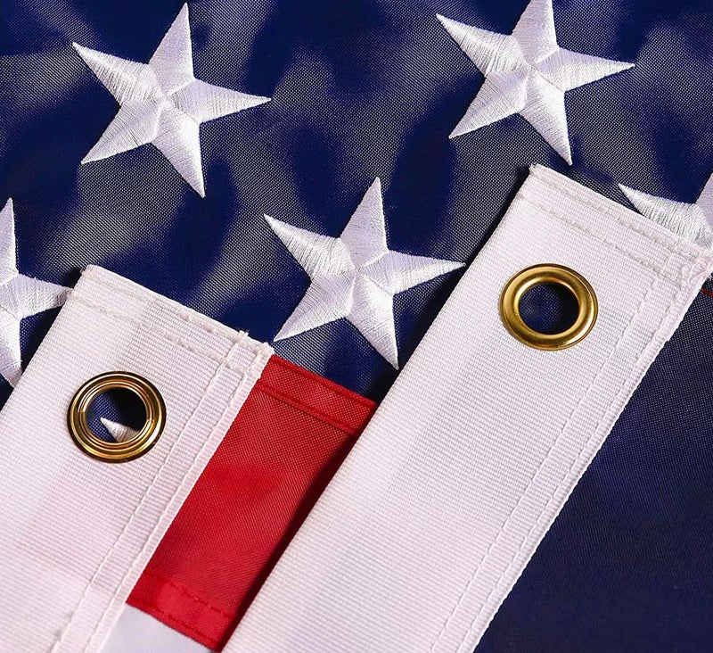 DANF FLAG American Flag 5x8 ft: Long Lasting US Flag, Heavy Duty Nylon, Embroidered Stars, Sewn Stripes, Brass Grommets, UV Protection Perfect for Outdoors! USA Flag - Image 3