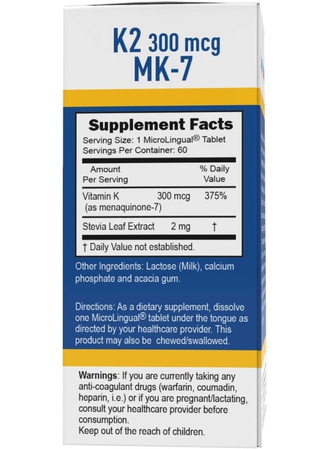 Superior Source فيتامين K2 300 ميكروغرام أقراص تذوب بسرعة للبالغين - Image 3