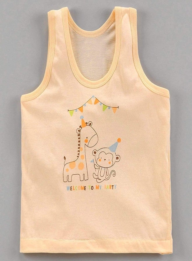 Hivata New Born Baby Boys Girls Soft Cotton Printed Vest Inner Wear for Infants Sando Vest Kids Toddler Camisole Baniyan Multicolor Vest (Pack of 6) (1-6 Years) (5-6 Years) - Image 3