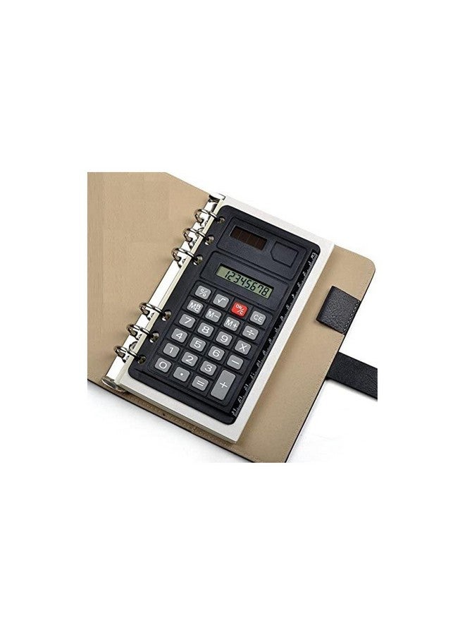 Chris-Wang Portable Pocket 6-Hole Solar Power Calculator Ruler For Universal A5/A6/B5 Binder Planner/Notebook/Personal Organizer/Planner  - Image 1