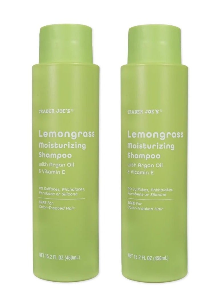 Trader Joe's - Trader Joe's Lemongrass Moisturizing Shampoo with Argon Oil and Vitamin E 15.2 oz /450 ml (Pack of 2) - Image 1