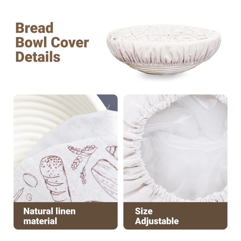 Verigud 8'' 10'' 12'' Bowl Covers for Bread Proofing with Plastic Liner, Reusable Cloth Bread Bowl Cover for Sourdough Rising - Image 4