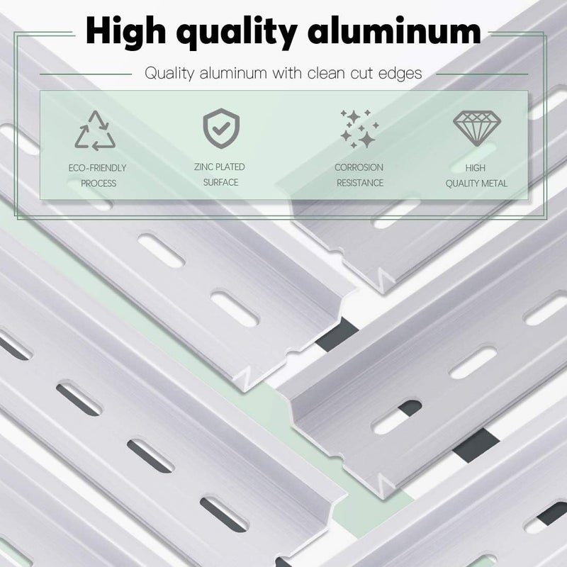Keadic 15Pcs DIN Rail Slotted Aluminum RoHS Assortment Kit, 8 Inches Long 35mm Wide 7.5mm High - Image 5