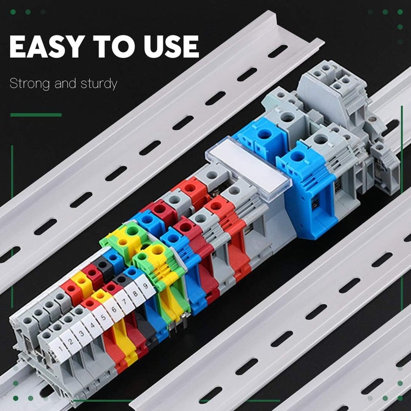Keadic 15Pcs DIN Rail Slotted Aluminum RoHS Assortment Kit, 8 Inches Long 35mm Wide 7.5mm High - Image 3