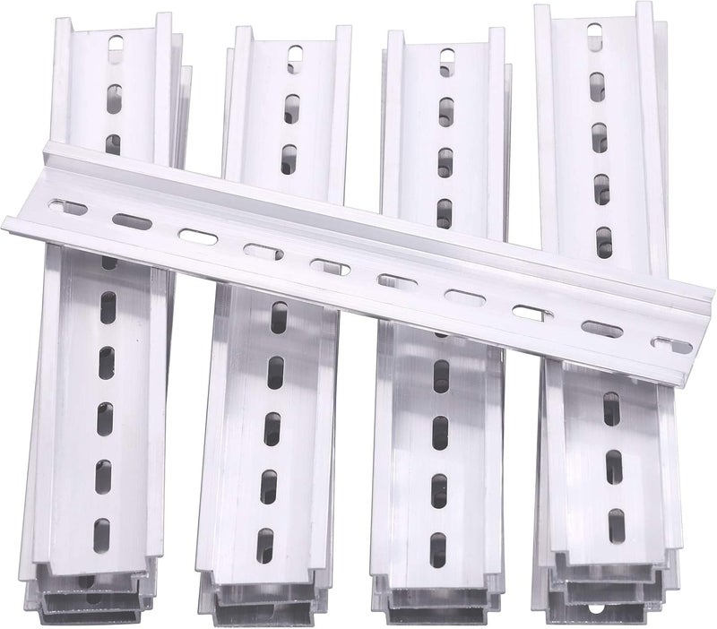 Keadic 15Pcs DIN Rail Slotted Aluminum RoHS Assortment Kit, 8 Inches Long 35mm Wide 7.5mm High - Image 1