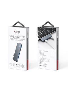 Yesido Yesido HB10 Aluminum Alloy USB C Extender Type-C Hub Laptop Computer USB Transmitter Hub Adapter - Black  - Image 1