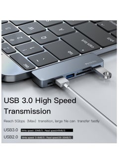 Yesido Yesido HB10 Aluminum Alloy USB C Extender Type-C Hub Laptop Computer USB Transmitter Hub Adapter - Black  - Image 4