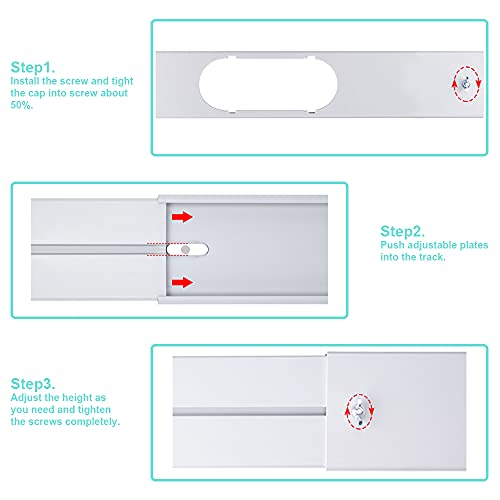 KLOLKUTTA Portable AC Window Kit with Exhaust Hose, Air Conditioners Kits Parts Adjustable Window Seals for Sliding Window, Vertical Sliding AC Vent Kit with 5.9” Round Coupler - Image 4