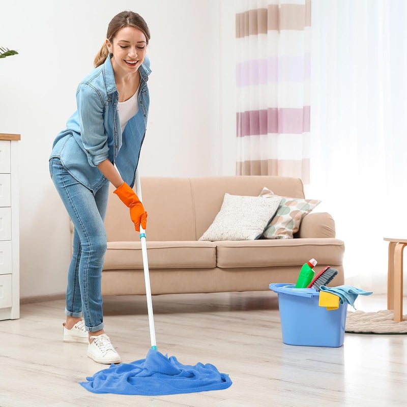 SmoothNovelty 5 قطع من قطعة قماش من الألياف الدقيقة كبيرة جدًا 30 × 20 بوصة منشفة أرضية كبيرة من الألياف الدقيقة قابلة لإعادة الاستخدام وقابلة للغسل وخالية من الوبر قطعة قماش لممسحة الممسحة الأرضية والنوافذ والتدبير المنزلي (وردي، أزرق) - Image 4