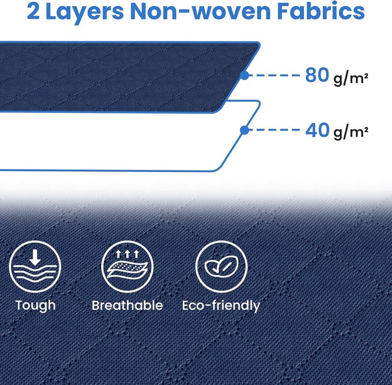 Fab totes أكياس تخزين ، صناديق تخزين بطانيات وملابس قابلة للطي مع مقبض معزز لتنظيم المنزل والسكن، أكياس قماشية لتنظيم الأغطية، الملابس (أزرق، 10 عبوات) - Image 3
