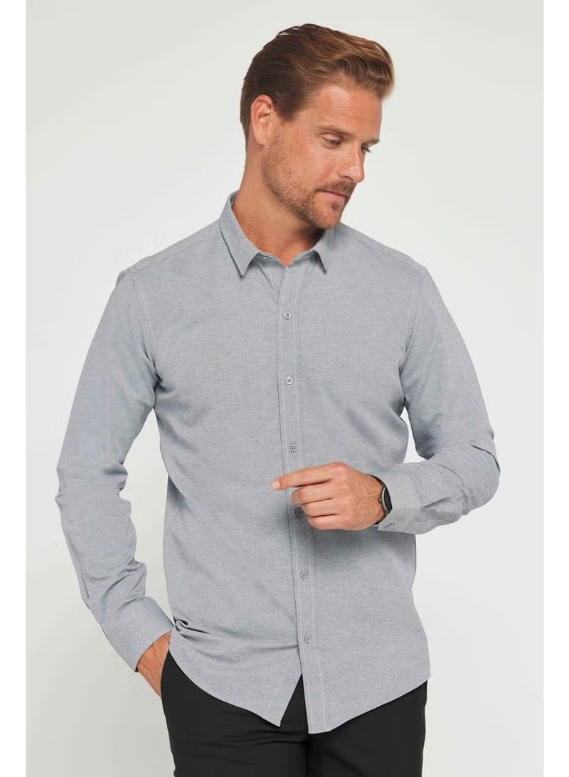 Tudors Modern Slim Fit Cotton Easy Iron Dobby Men's Shirt - Image 1