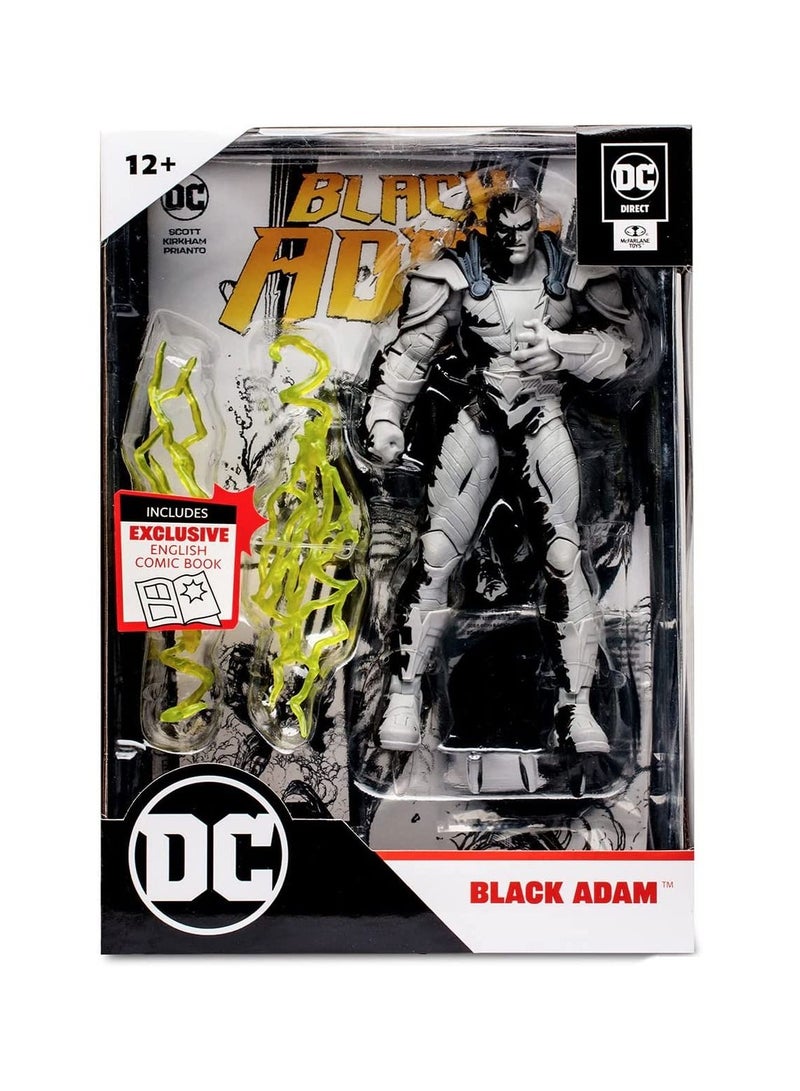 دي سي ملصق ذهبي مباشر DC مع رسوم هزلية - متغير فن الخط الأسود آدم 7 بوصة - Image 1