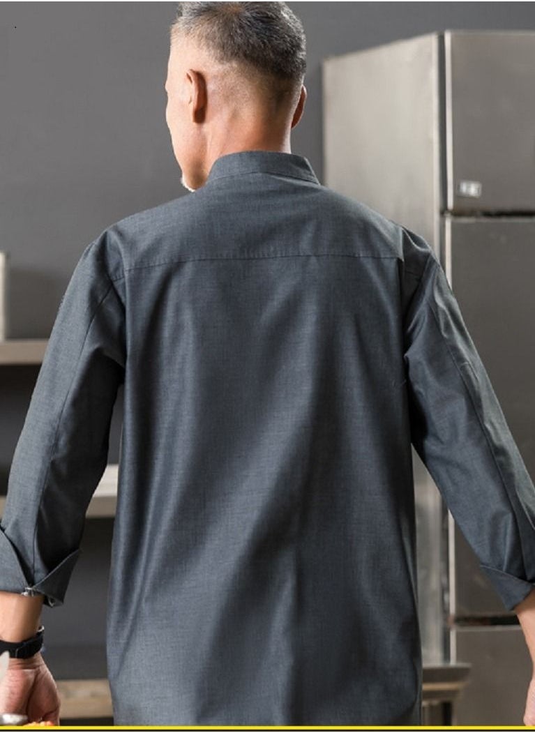 Gasin Chef Uniform Suitable For Hotel Western Restaurant Apron Suit Long Sleeves  - Image 3