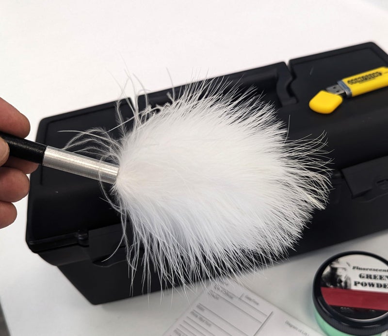 Crime Scene Marabou Feather Latent Fingerprint Brush for Detailed Fingerprints - White - Image 2