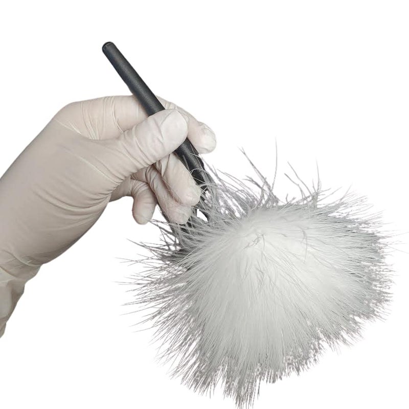 Crime Scene Marabou Feather Latent Fingerprint Brush for Detailed Fingerprints - White - Image 1