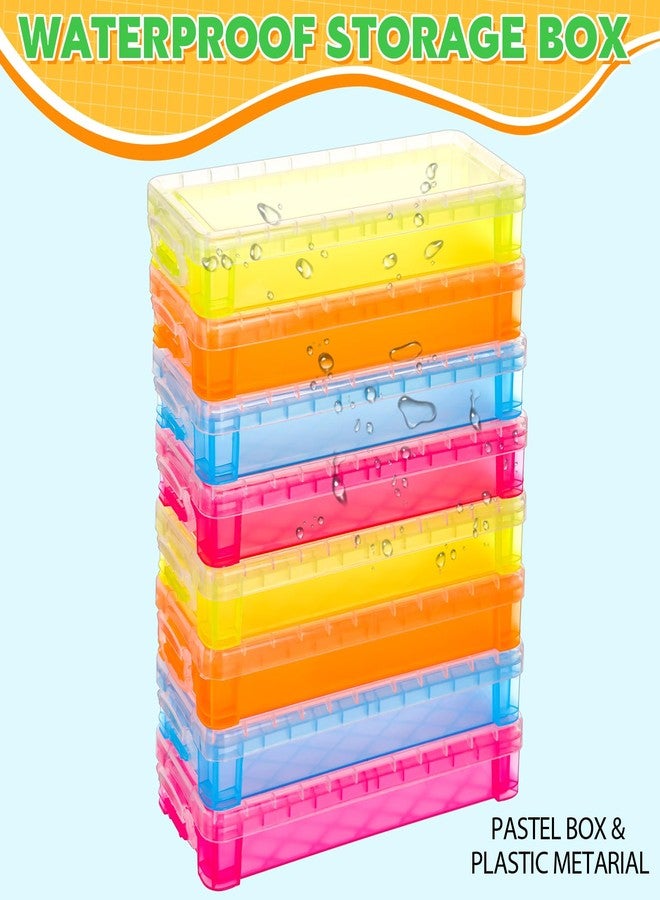 Burbell 30pcs Plastic Pencil Case for Kids,Bulk Clear Plastic Pencil Box Crayon Box with Snap Tight Lid Stackable Clear Organizer Containers for Back to School Supplies Office Home Supplies - Image 5