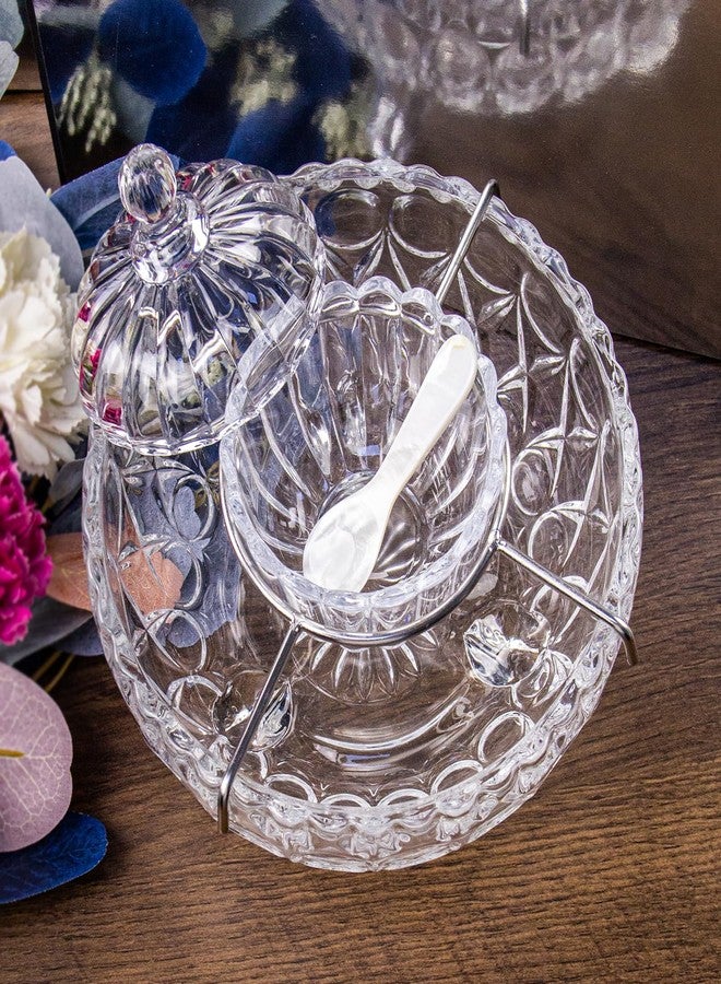 DUEBEL Caviar Server Set with 2 Mother of Pearl Spoons - Elegant Droplet Pattern Serving Bowl for Caviar, Shrimp, and More in Kitchen, Restaurant and Catering Events - Image 3