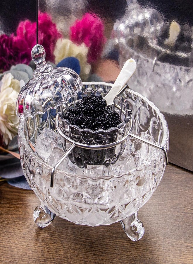 DUEBEL Caviar Server Set with 2 Mother of Pearl Spoons - Elegant Droplet Pattern Serving Bowl for Caviar, Shrimp, and More in Kitchen, Restaurant and Catering Events - Image 5