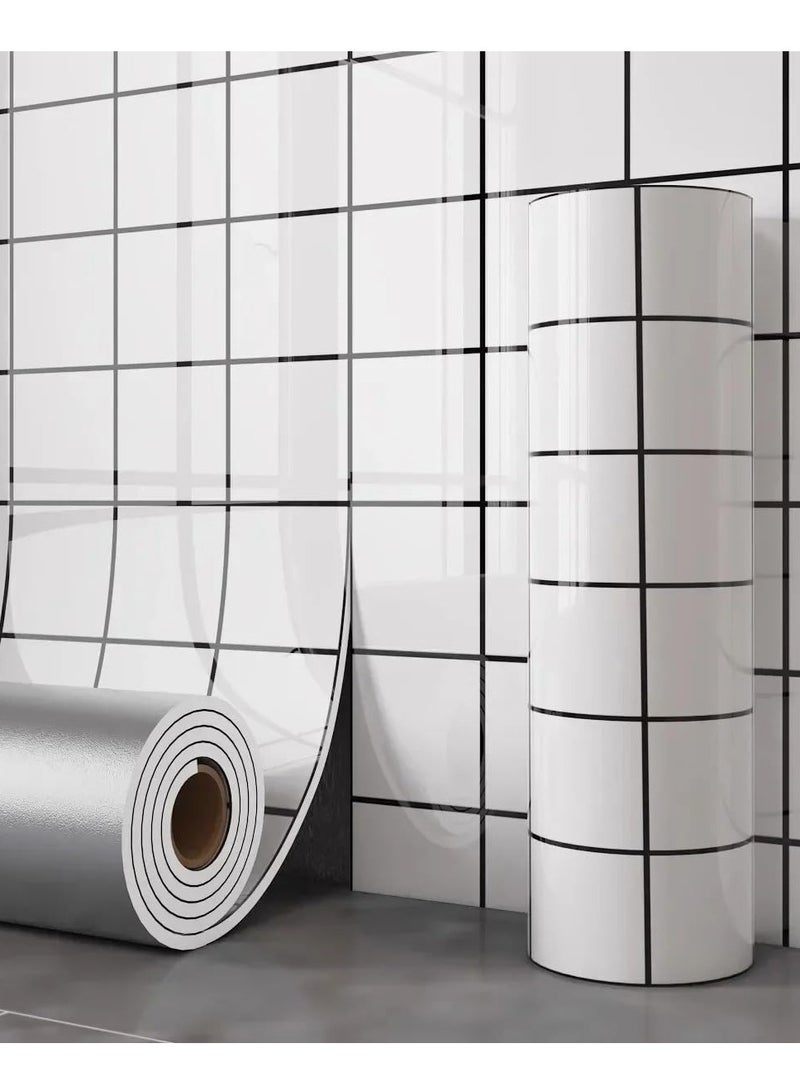 كيلا ورق حائط فينيل ذاتي اللصق، أرضيات فينيل لاصقة، لفة ورق حائط مقاومة للماء للأرضيات والأسقف والجدران، 15.7 بوصة × 196 بوصة (40 سم × 5 م) - Image 1