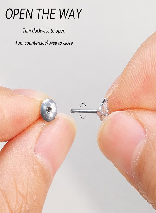 Limerencia Birthstone Screw Back Earrings G23 Implant Grade Titanium Stud Earrings Hypoallergenic Cubic Zirconia Posts Studs Jewelry Gifts for Girls Sensitive Ears - Image 5