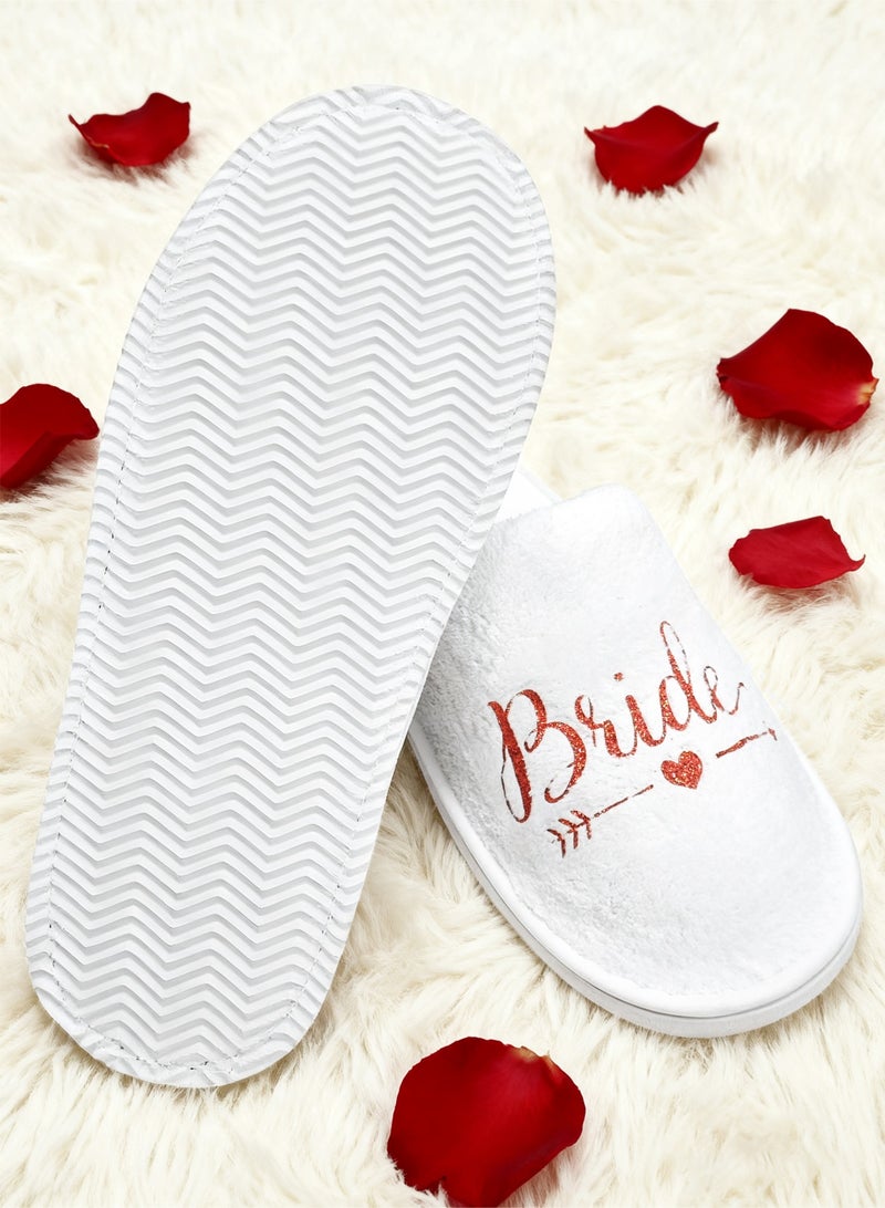 HomarKet Wedding Bride Slippers Set Disposable Hotel Slippers White Bridesmaid Gift Bridal Party Bridal Shower Spa accessories for Bachelorette Party Favor - Image 3