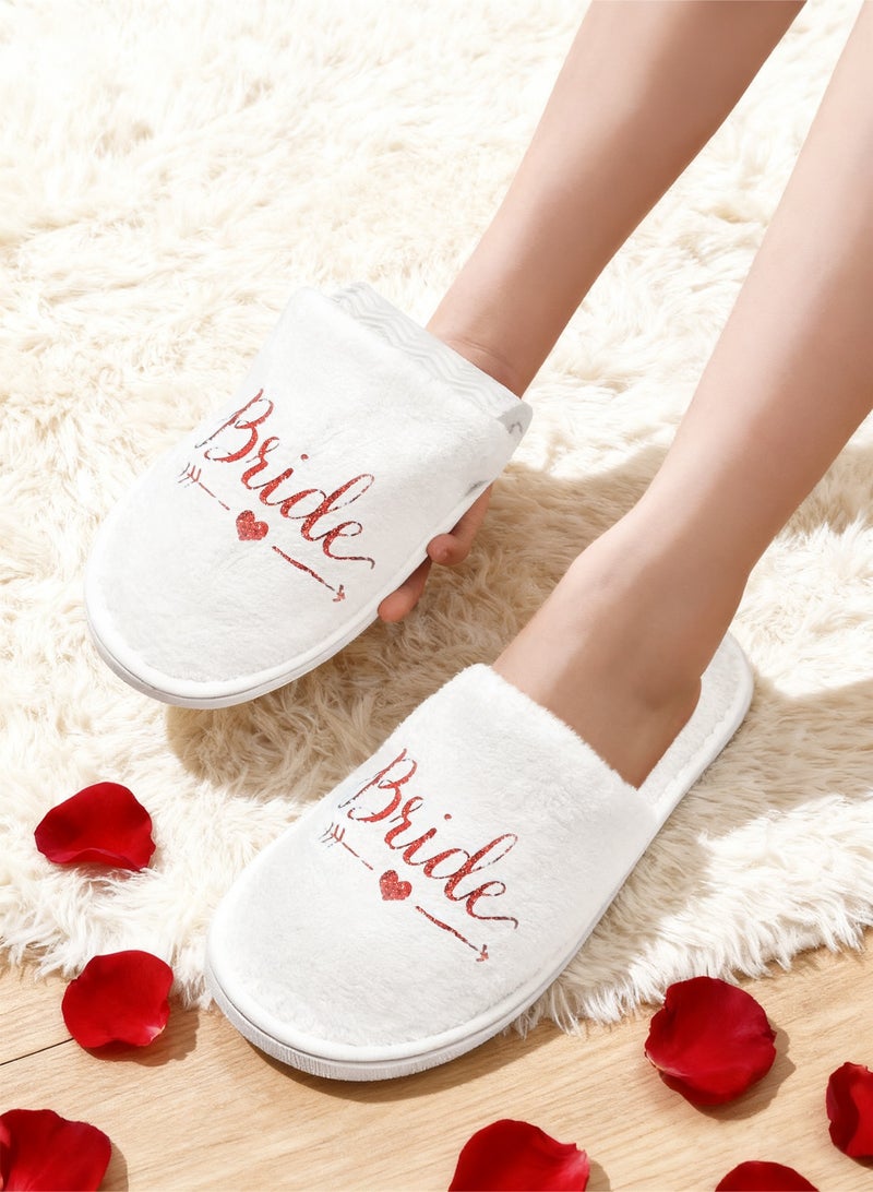 HomarKet Wedding Bride Slippers Set Disposable Hotel Slippers White Bridesmaid Gift Bridal Party Bridal Shower Spa accessories for Bachelorette Party Favor - Image 2