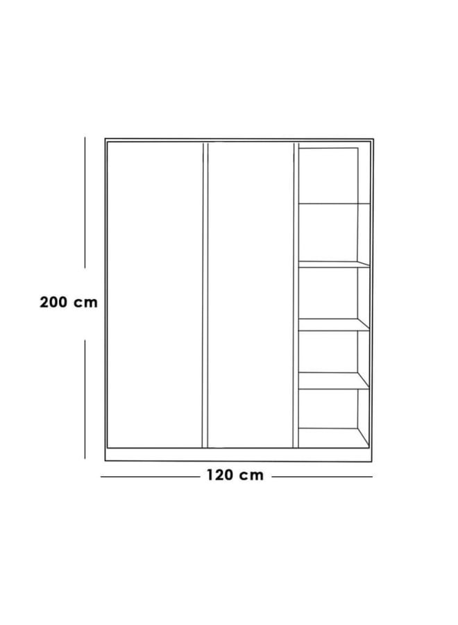 ريترو خزانة ملابس 200x60x120سم – أبيض - Image 3