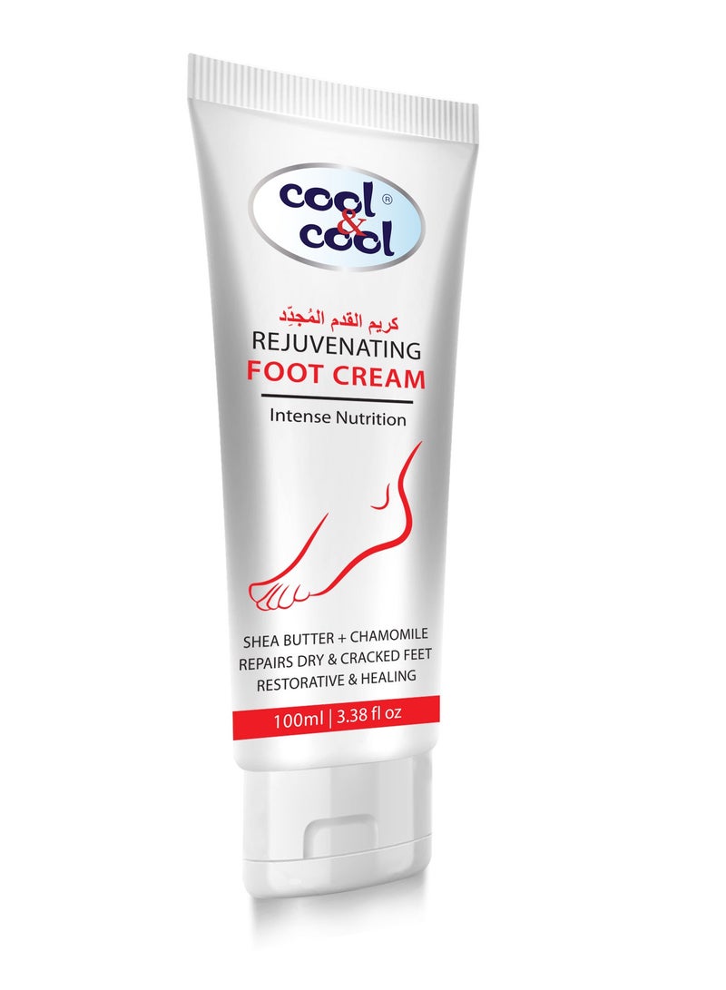 Cool & Cool Rejuvenating Foot Cream | Shea Butter, Chamomile for Dry, Cracked Skin | Instant Hydration, 100ml - Image 2