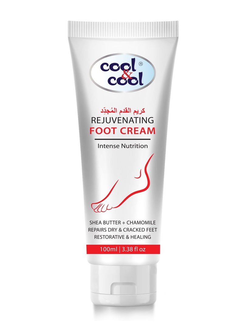 Cool & Cool Rejuvenating Foot Cream | Shea Butter, Chamomile for Dry, Cracked Skin | Instant Hydration, 100ml - Image 1