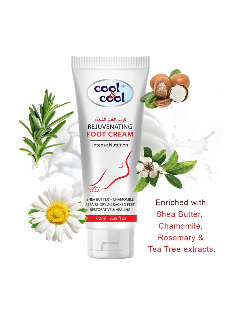 Cool & Cool Rejuvenating Foot Cream | Shea Butter, Chamomile for Dry, Cracked Skin | Instant Hydration, 100ml - Image 5