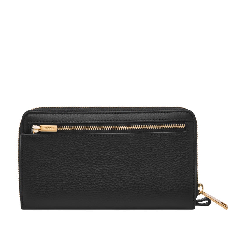 Fossil Women's Liza Leather Wallet Zip Around Clutch with Wristlet Strap, Black (Model: SL7878G001) - Image 3