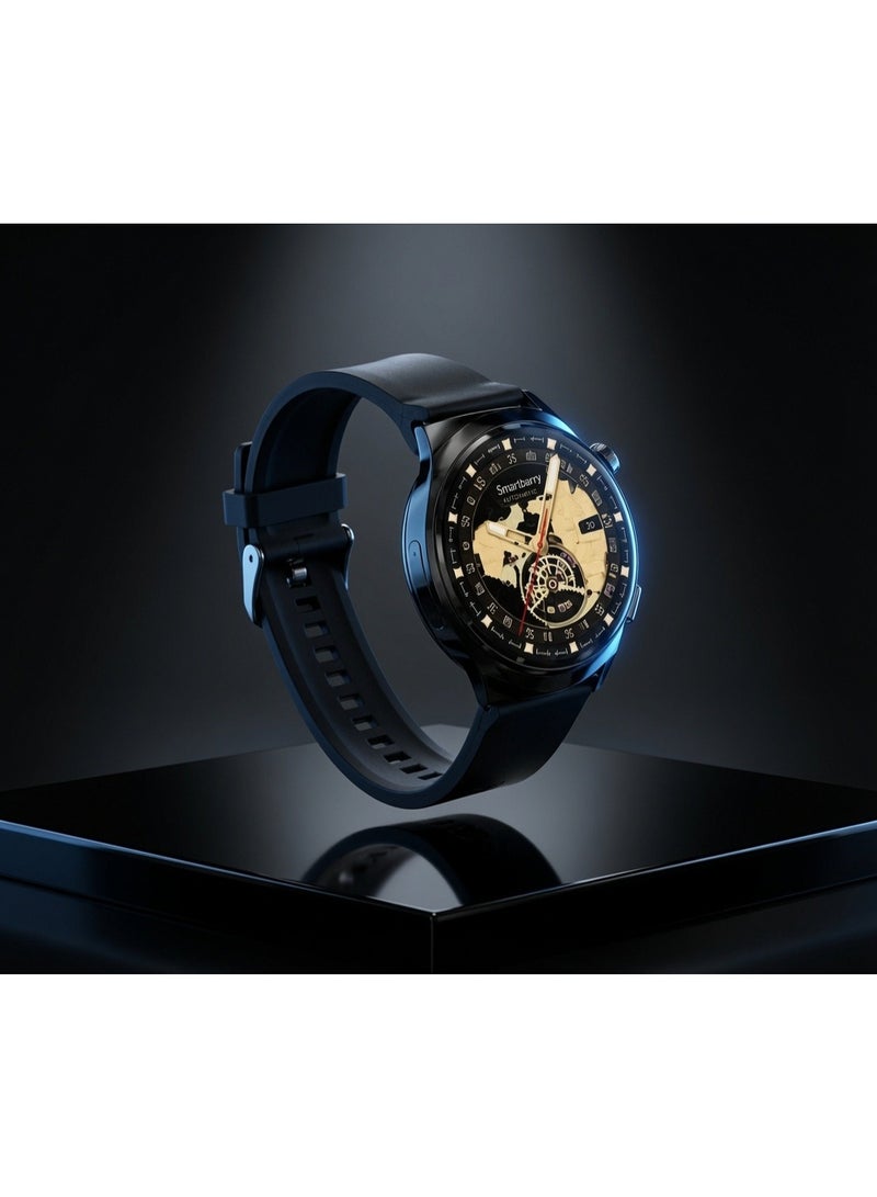 Smartberry S612 5G Smartwatch with 1.53 Inch AMOLED HD Full Touch Display, SIM Card Support, Bluetooth Calling, Health Monitoring, Multi-Sport Modes, 3 Interchangeable Watch Straps, Premium Smart Watch for Android, Black - Image 2