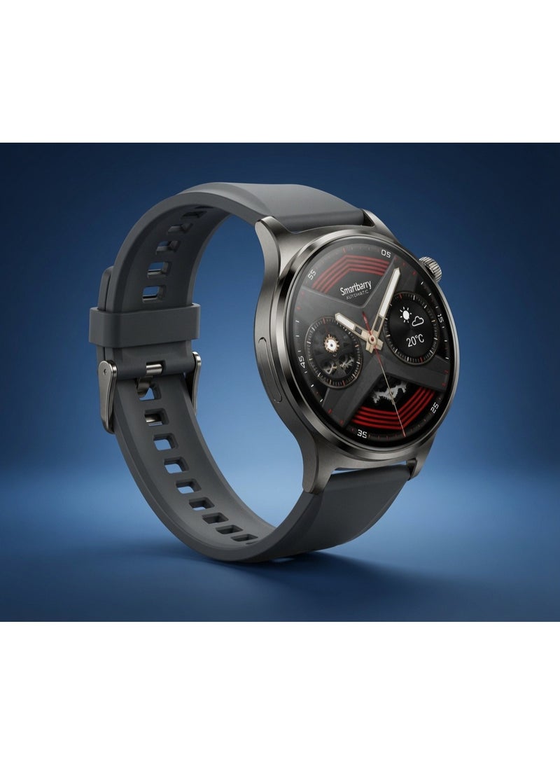 Smartberry S612 5G Smartwatch with 1.53 Inch AMOLED HD Full Touch Display, SIM Card Support, Bluetooth Calling, Health Monitoring, Multi-Sport Modes, 3 Interchangeable Watch Straps, Premium Smart Watch for Android, Black - Image 3