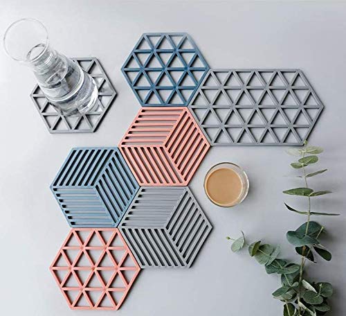 OANGO Tea Coaster NonSlip Placemat High Temperature Insulation Pad Hollow Pot Mat Bowl with Antihot Plastic Placemat Set Random Color Mix 6 - Image 1