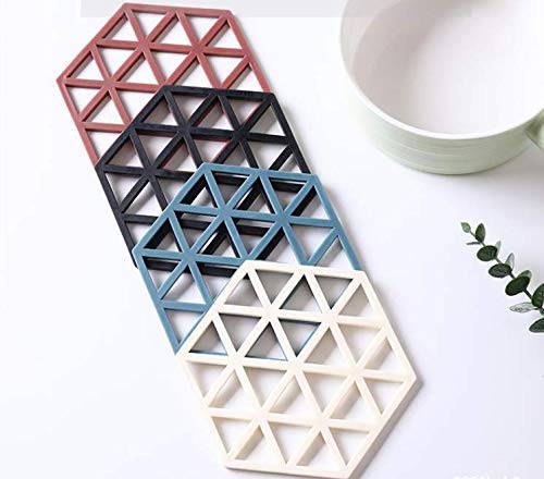 OANGO Tea Coaster NonSlip Placemat High Temperature Insulation Pad Hollow Pot Mat Bowl with Antihot Plastic Placemat Set Random Color Mix 6 - Image 2