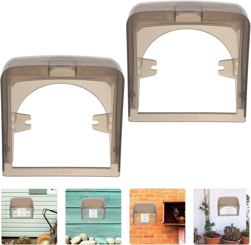 2pcs Socket Cover Outdoor Wall Socket Protector Durable and Easy to Install for Bathrooms and Kitchens Heavy-duty Weather-resistant Case - Image 5