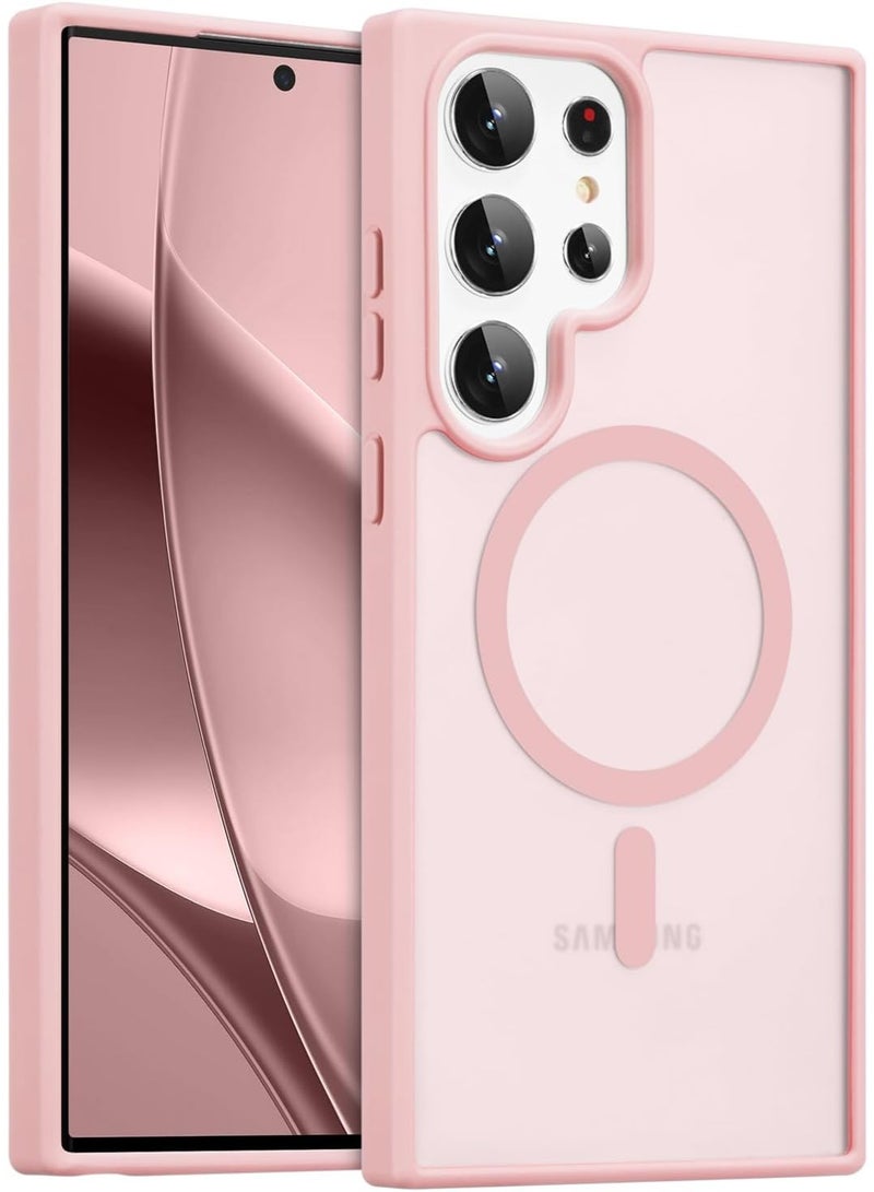 أكاليكس جراب مغناطيسي لهاتف سامسونج جالاكسي إس 26 ألترا، ظهر غير لامع شفاف، جراب مغناطيسي مقاوم للصدمات متوافق مع ماج سيف، لهاتف سامسونج جالاكسي إس 26 ألترا (وردي) - Image 1