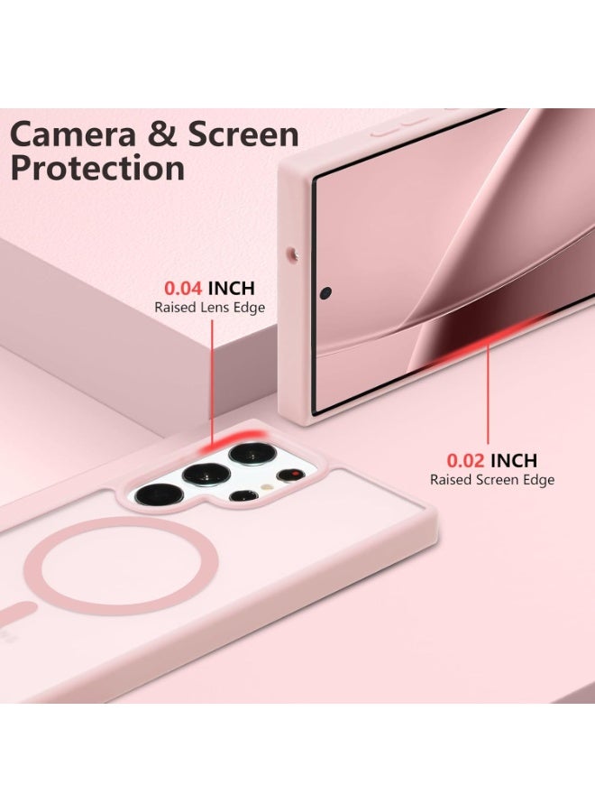 أكاليكس جراب مغناطيسي لهاتف سامسونج جالاكسي إس 26 ألترا، ظهر غير لامع شفاف، جراب مغناطيسي مقاوم للصدمات متوافق مع ماج سيف، لهاتف سامسونج جالاكسي إس 26 ألترا (وردي) - Image 3